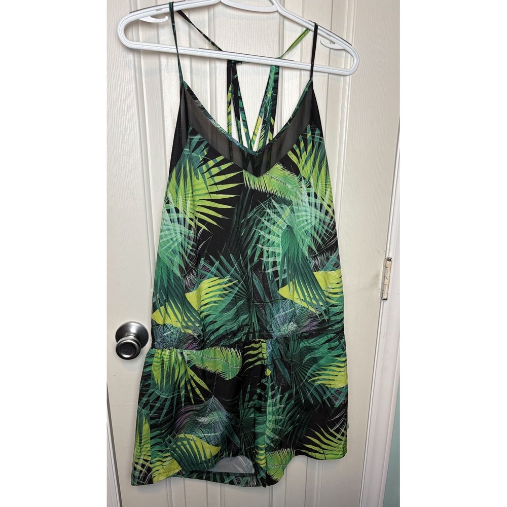 Fabletics Dash Romper Size XL Rainforest Print Mesh Playsuit One Piece NWT